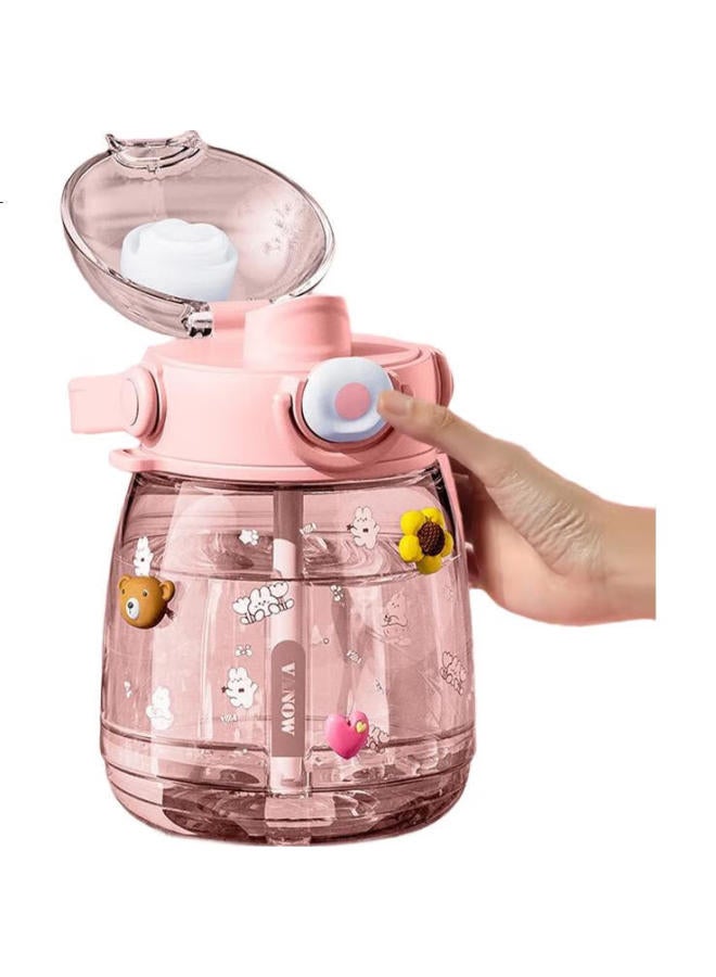 Vanow Large Capacity Water Bottle For Women, Stylish Straw Cup, Portable Sports Water Bottle For Children And Students, Plastic Cup - Image 1