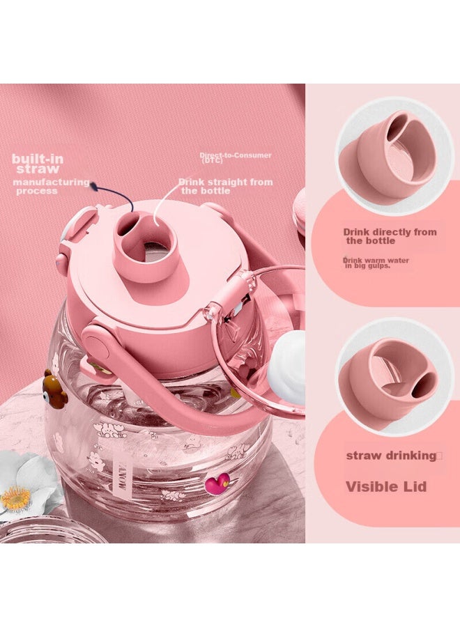 Vanow Large Capacity Water Bottle For Women, Stylish Straw Cup, Portable Sports Water Bottle For Children And Students, Plastic Cup - Image 1