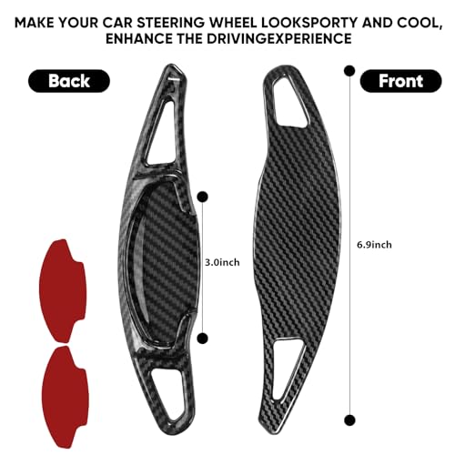moonateen Paddle Shift Extensions Compatible with Honda Civic, Accord/CR-V - Fits 11th Gen Civic 2022-2024, Accord/CR-V 2023-2024 - 10th Gen Civic Accessories, Paddle Shifter Covers (Black) - Image 2