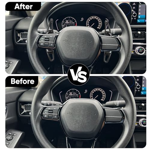 moonateen Paddle Shift Extensions Compatible with Honda Civic, Accord/CR-V - Fits 11th Gen Civic 2022-2024, Accord/CR-V 2023-2024 - 10th Gen Civic Accessories, Paddle Shifter Covers (Black) - Image 3