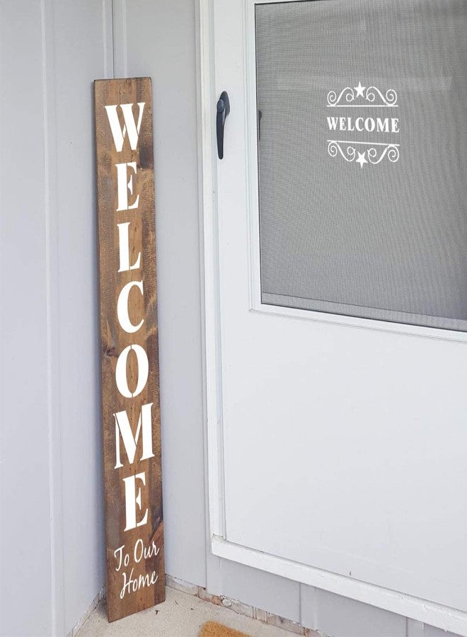REOLAN Welcome Stencils for Painting on Wood - 11 Pack Large Vertical Welcome Sign Stencil Templates for Wood Signs, Reusable Letter Stencils for Home, Patio, Porch Signs & Front Door Decorations - Image 3