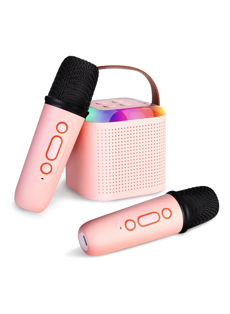 توشيونيكس جهاز كاريوكي للأطفال والكبار، صغير ومحمول، بلوتوث، مكبر صوت كاريوكي ملون مع ميكروفونين لاسلكيين وأضواء ديناميكية، هدية عيد ميلاد، KTV منزلي، للسفر الخارجي - Image 1