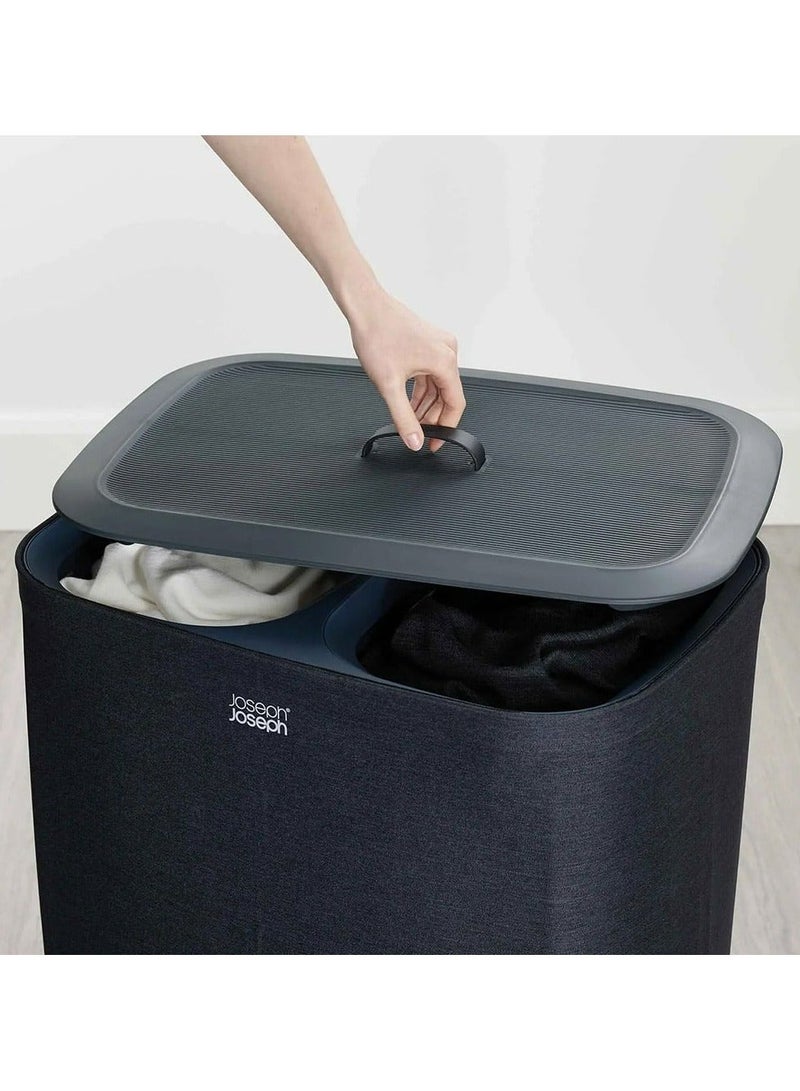 Joseph Joseph Tota 90litre Laundry Hamper Separation Basket with Lid  Black - Image 5