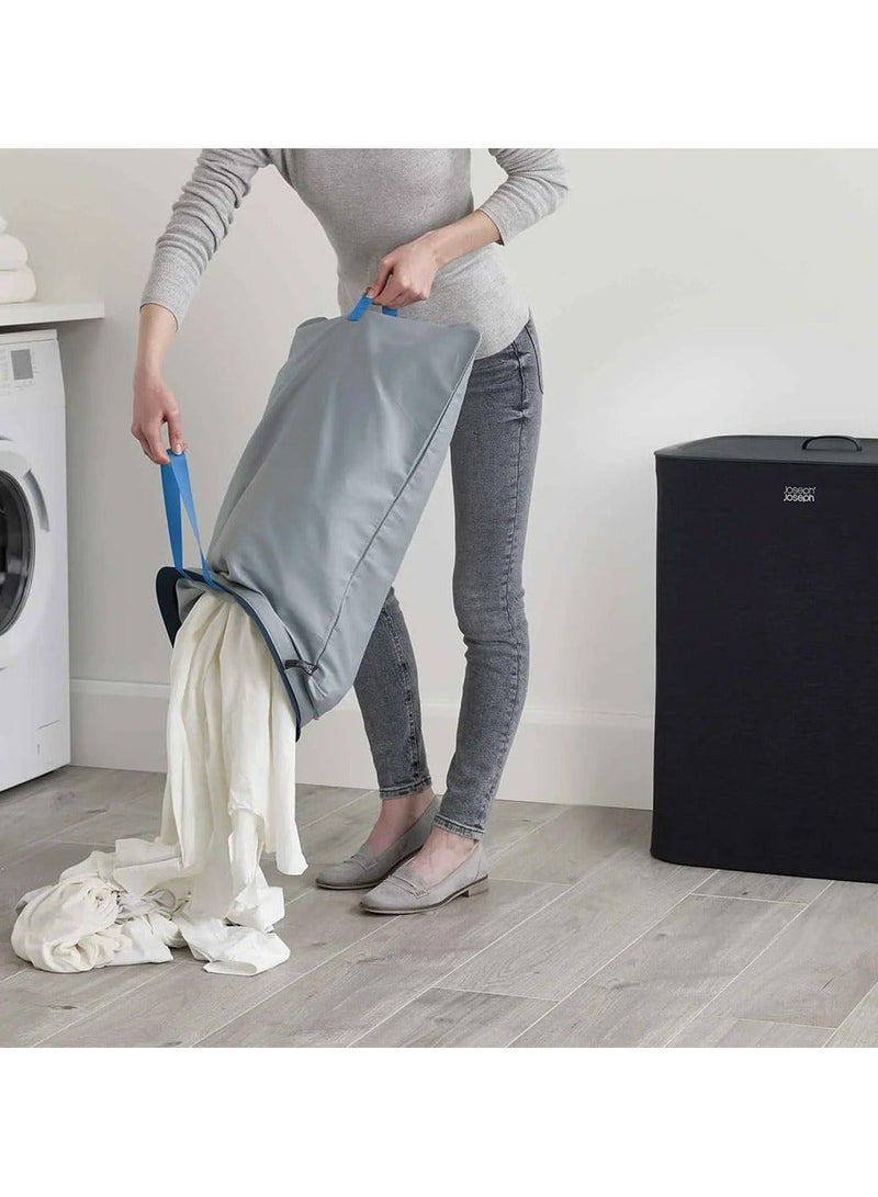 Joseph Joseph Tota 90litre Laundry Hamper Separation Basket with Lid  Black - Image 4