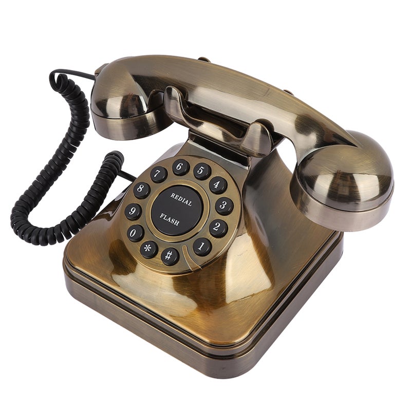 WX-3011# هاتف برونزي عتيق هاتف أرضي قديم مكتبي للاتصالات المنزلية والمكتبية - Image 2