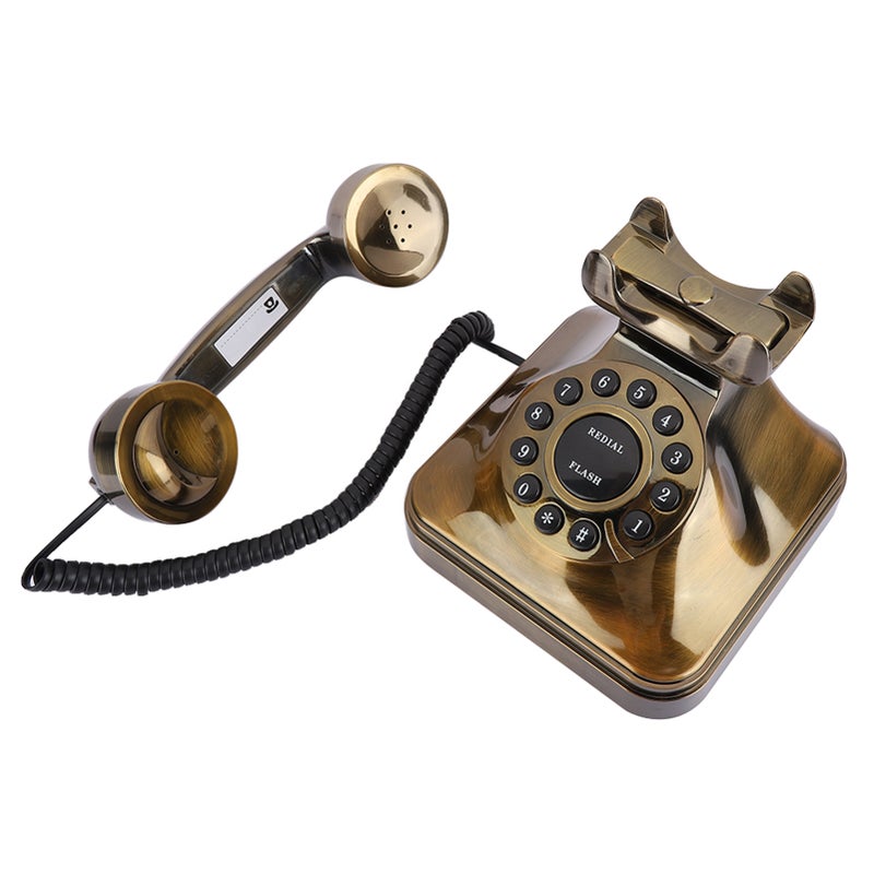 WX-3011# هاتف برونزي عتيق هاتف أرضي قديم مكتبي للاتصالات المنزلية والمكتبية - Image 5