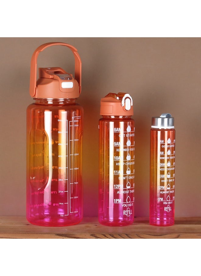 VIO Set of 3 Sports Water Bottles 3 Pack Leakproof Motivational Sports Water Bottle with Time Markings Drinking Water Bottle Water Jug with Capacity Marker Water Tumbler for School Office Work Home Gym Yoga Sports Exercise Fitness Cycling Outdoor Men Women Kids 2000 ML 2L 900 ML 500 ML Gift Party Favors Back To School Must Haves  - Image 5