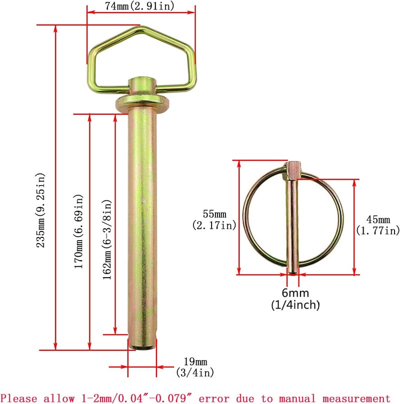 NRC&XRC Hitch Pin with Chain for Tractors - Image 2