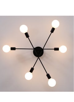 GEADI Mid Century Sputnik Chandelier Modern Ceiling Lighting 6 Lights Adjustable Industrial Mount Pendant Light Fixture For Kitchen Living Dining Room Bedroom Foyer  - Image 5