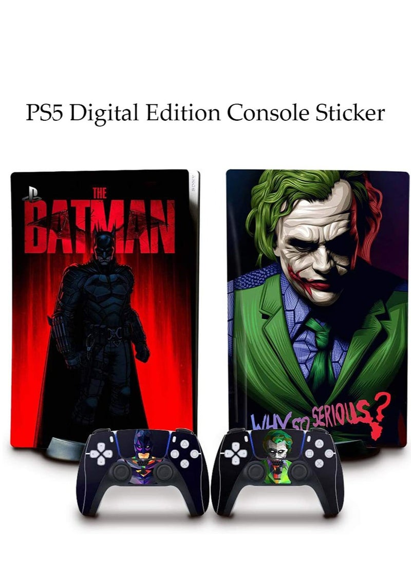 PS5 Digital Edition Console Sticker, Sony PS5 Console Controller Skins Set, Skin Wrap Decal Sticker PS5 Digital Edition Console, Protective Film Sticker for PS5 Joker , Vinyl Cover Sticker - Image 1
