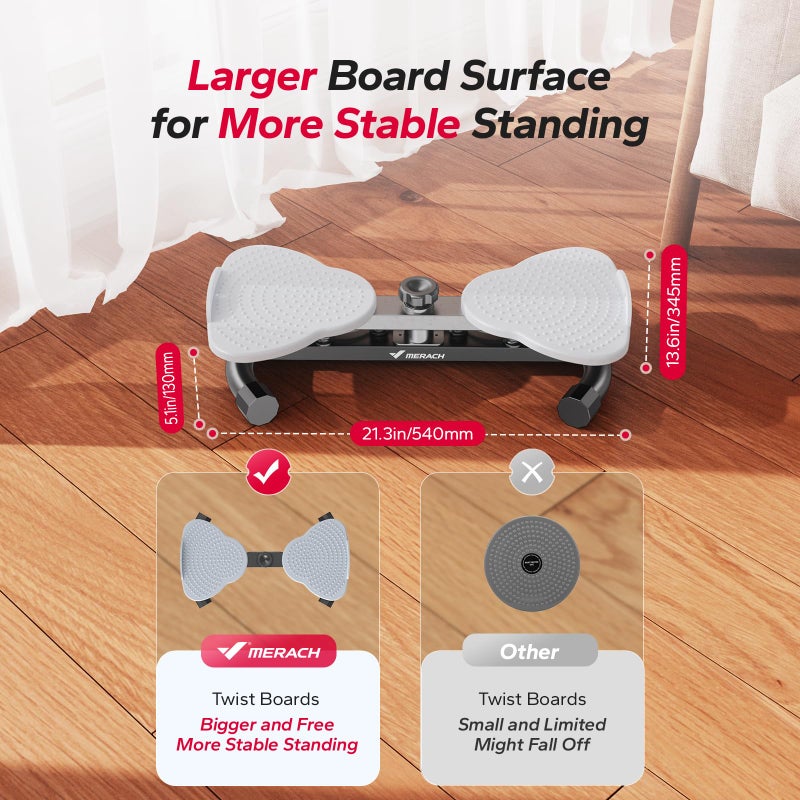 MERACH Waist Twister Machine Exercise, Ab Twist Board with 300 lbs Weight Capacity, Abs Workout for Slim Waist and Core Ab Exercise, Noiseless Home Gym Equipment for Women Men - Image 4