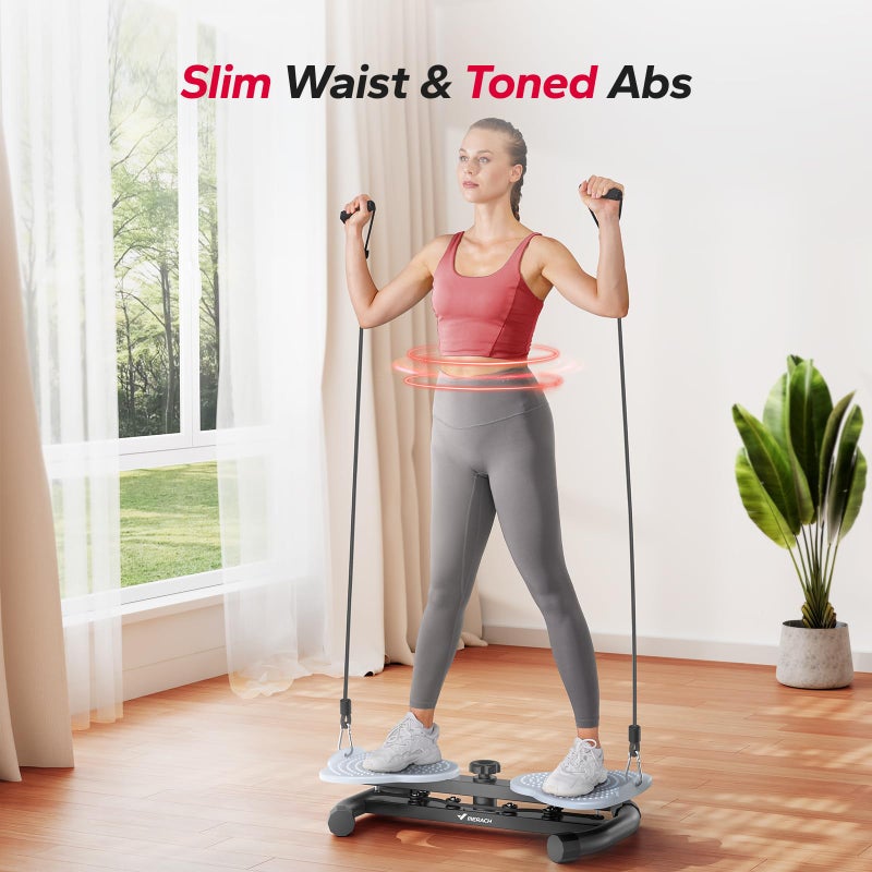 MERACH Waist Twister Machine Exercise, Ab Twist Board with 300 lbs Weight Capacity, Abs Workout for Slim Waist and Core Ab Exercise, Noiseless Home Gym Equipment for Women Men - Image 2