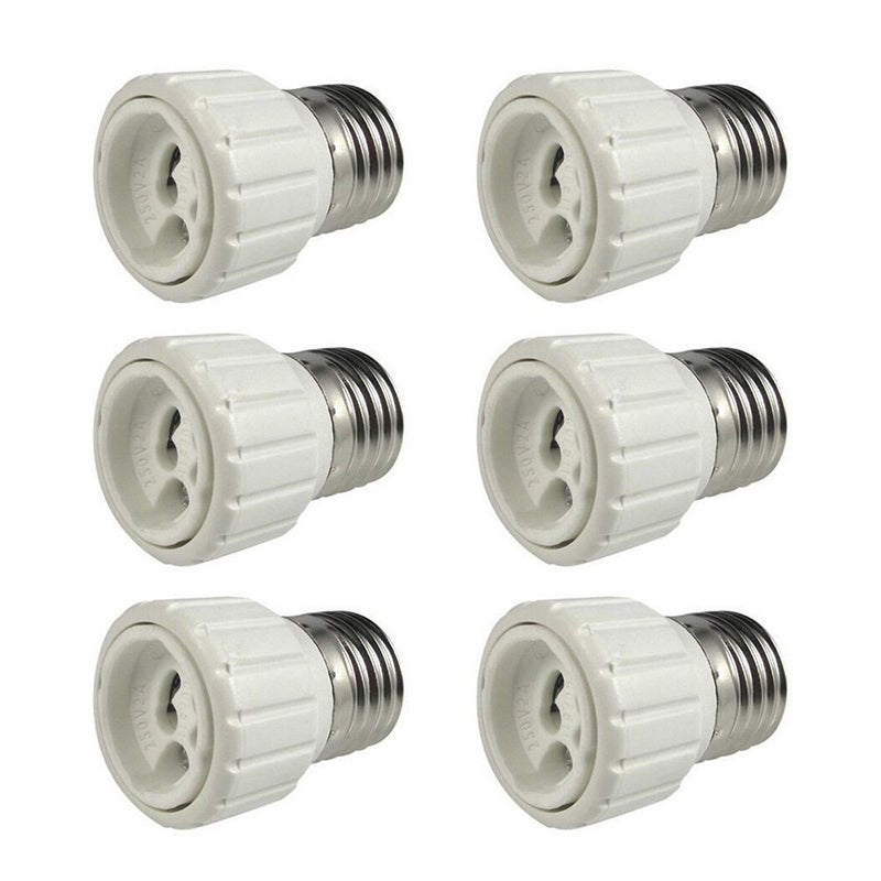 TWDRTDD Pack6 FINELED E27 E26 Edison Screw Socket to GU10 Bayonet Base AdapterScrew Base Converter for LED or Halogen Bulb Lamp 6pcs