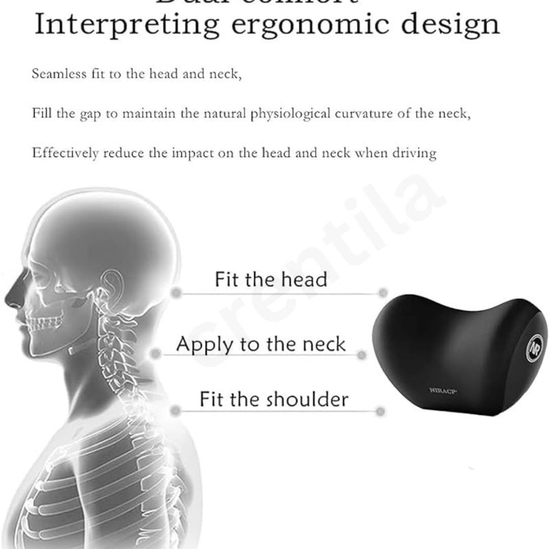 TENDULA Car Neck and Back Cushion Lumbar Support Pillow for Office Chair and Car SeatSoftness Memory Foam Comfortable Ergonomic Design for Neck and Back Rest Pillow Brown - Image 5