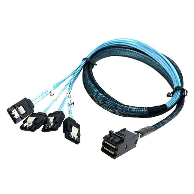 Chenyang Mini SAS SFF-8643 Host 1 to 4 SATA 7Pin Target Hard Disk 6Gbps Data Server Raid Cable 1.0M - Image 5