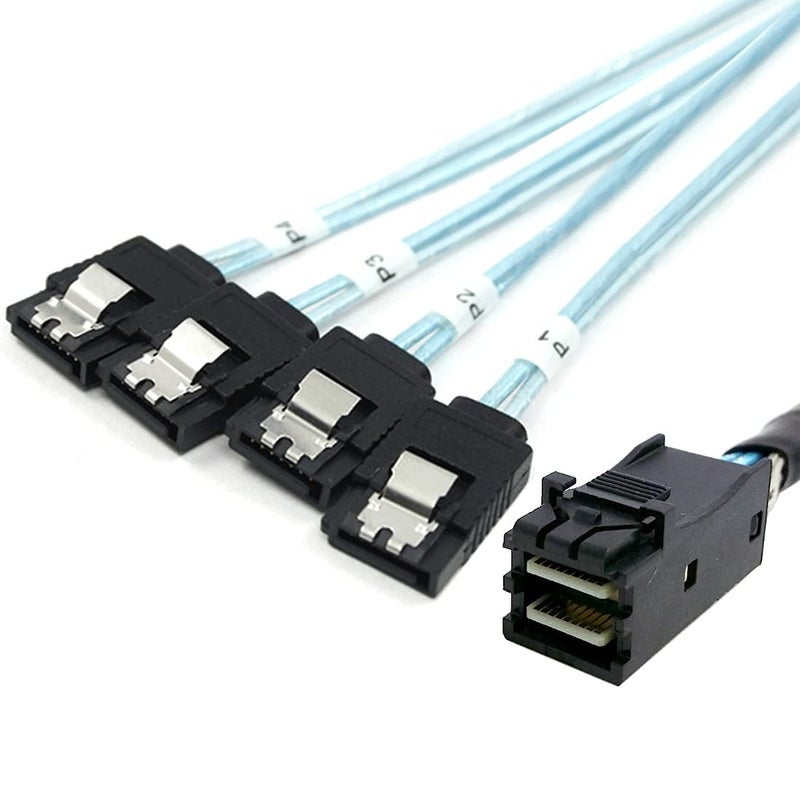Chenyang Mini SAS SFF-8643 Host 1 to 4 SATA 7Pin Target Hard Disk 6Gbps Data Server Raid Cable 1.0M - Image 1