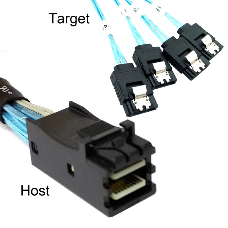 Chenyang Mini SAS SFF-8643 Host 1 to 4 SATA 7Pin Target Hard Disk 6Gbps Data Server Raid Cable 1.0M - Image 3