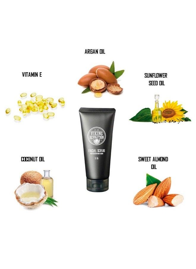 Viking Revolution Microdermabrasion Face Scrub For Men Facial Cleanser For Skin Exfoliating Deep Cleansing Removing Blackheads Acne Ingrown Hairs Men Face Scrub For Preshave (2 Pack)  - Image 3