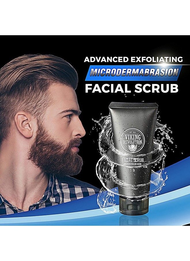 Viking Revolution Microdermabrasion Face Scrub For Men Facial Cleanser For Skin Exfoliating Deep Cleansing Removing Blackheads Acne Ingrown Hairs Men Face Scrub For Preshave (2 Pack)  - Image 4