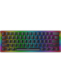 Akali 60% Mechanical Keyboard, Outemu Red Switches, Hot-Swappable, Detachable Type-C Cable, Programmable Keys & Lighting, ABS Keycaps, English Layout, BLACK