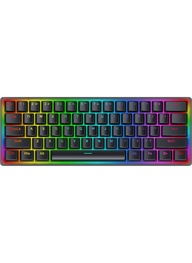 REDRAGON - Akali 60% Mechanical Keyboard, Outemu Red Switches, Hot-Swappable, Detachable Type-C Cable, Programmable Keys & Lighting, ABS Keycaps, English Layout, BLACK - Image 1