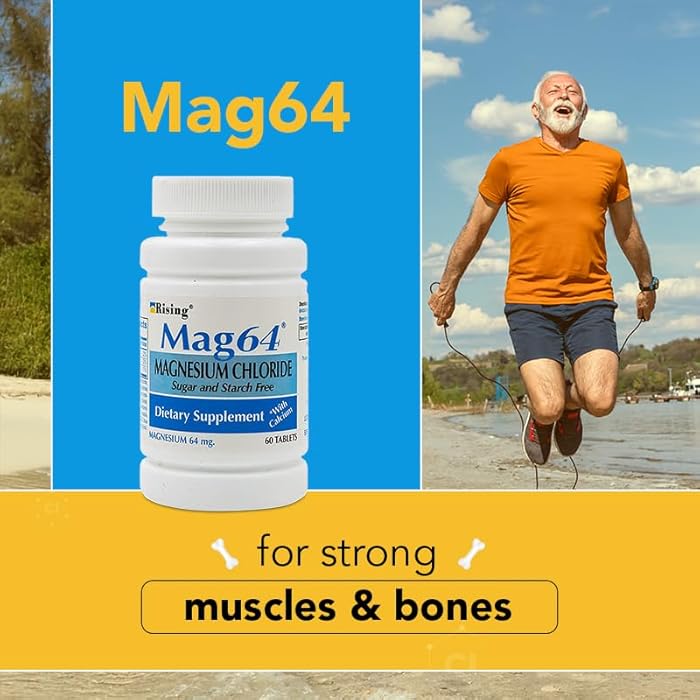 Rising Pharma - Mag64 Magnesium Chloride with Calcium Tablets - 60 Counts - Image 3