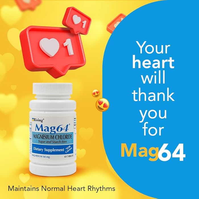 Rising Pharma - Mag64 Magnesium Chloride with Calcium Tablets - 60 Counts - Image 5