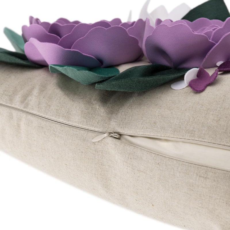 Kingrose 3D Floral Throw Cover Cover Coushion Coushion Cover Covers Decorative Palow Case لأريكة أريكة غرفة نوم غرفة المعيشة ربيع 12 × 20 بوصة الأرجواني - Image 4