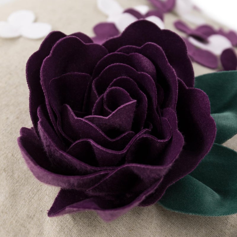 Kingrose 3D Floral Throw Cover Cover Coushion Coushion Cover Covers Decorative Palow Case لأريكة أريكة غرفة نوم غرفة المعيشة ربيع 12 × 20 بوصة الأرجواني - Image 5