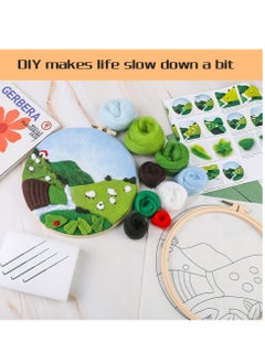 KASTWAVE Embroidery Kits, Needle Felt Starter Set for Beginners, Wool Needle Felt Set with Embroidery Hoop Color Threads Felt Needle Picture Frame for Arts and Crafts Hobbyists  - Image 4