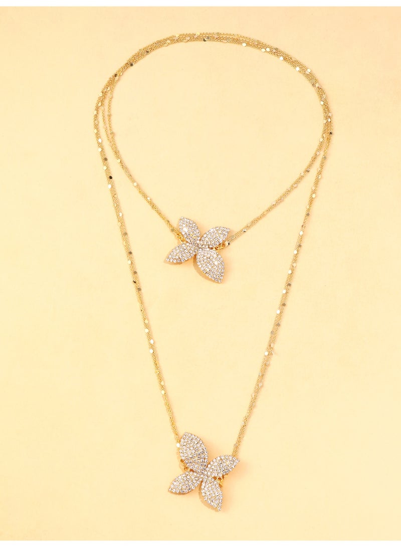 Dainty Gold Chain Butterfly Rhinestones Layered Necklace Stackable Choker Necklace Minimalist Necklace Chain Jewelry for Women and Girls  - Image 5