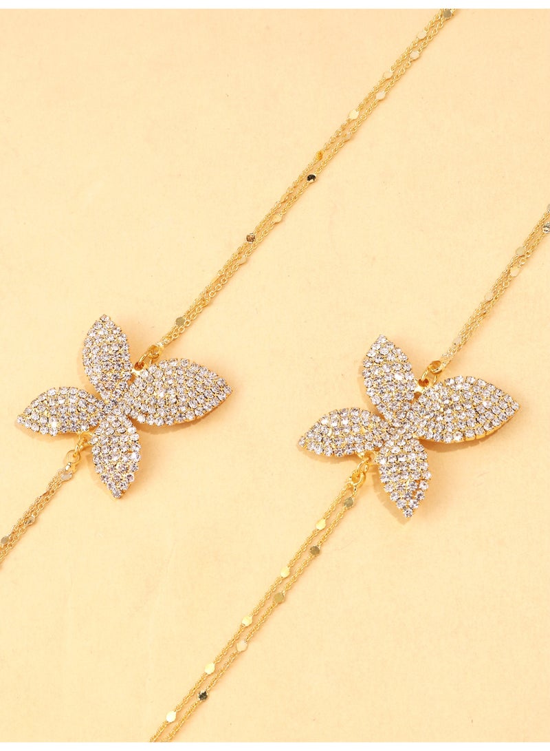 Dainty Gold Chain Butterfly Rhinestones Layered Necklace Stackable Choker Necklace Minimalist Necklace Chain Jewelry for Women and Girls  - Image 4