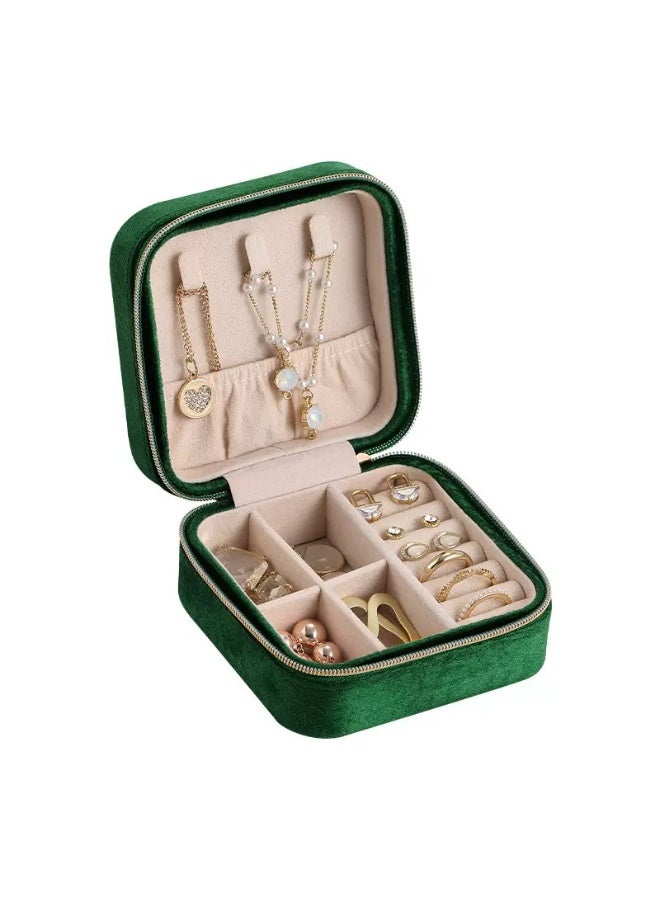 Mini portable jewelry storage box , Velvet jewelry storage box Earrings ring necklace storage box Travel jewelry box - Image 1