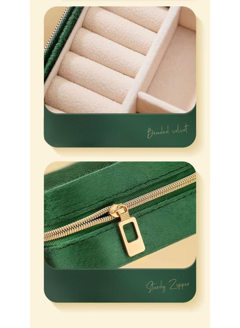 Mini portable jewelry storage box , Velvet jewelry storage box Earrings ring necklace storage box Travel jewelry box - Image 4