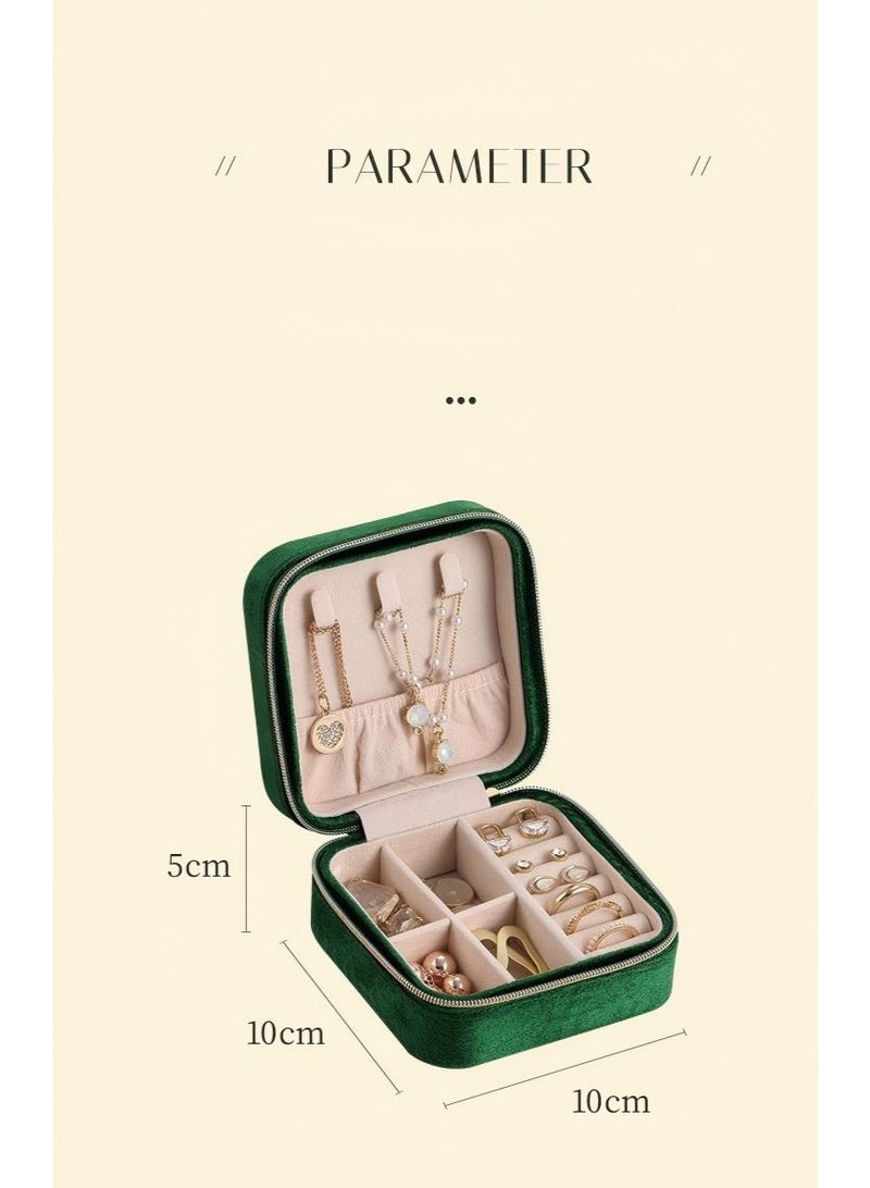 Mini portable jewelry storage box , Velvet jewelry storage box Earrings ring necklace storage box Travel jewelry box - Image 5