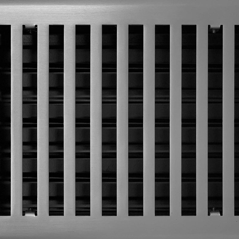 Madelyn Carter Contemporary Solid Brass 4" x 10" Floor Vent Cover, Brushed Nickel - Image 4