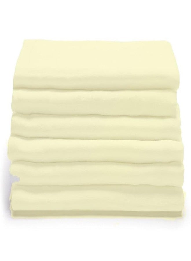 Ans Cotton Nappy 70x70 Cms Heavy Absorbent Soft and Resuable Diaper cloth and Versatile Solution for Baby Care (Set of 6 Piece Yellow) - Image 1