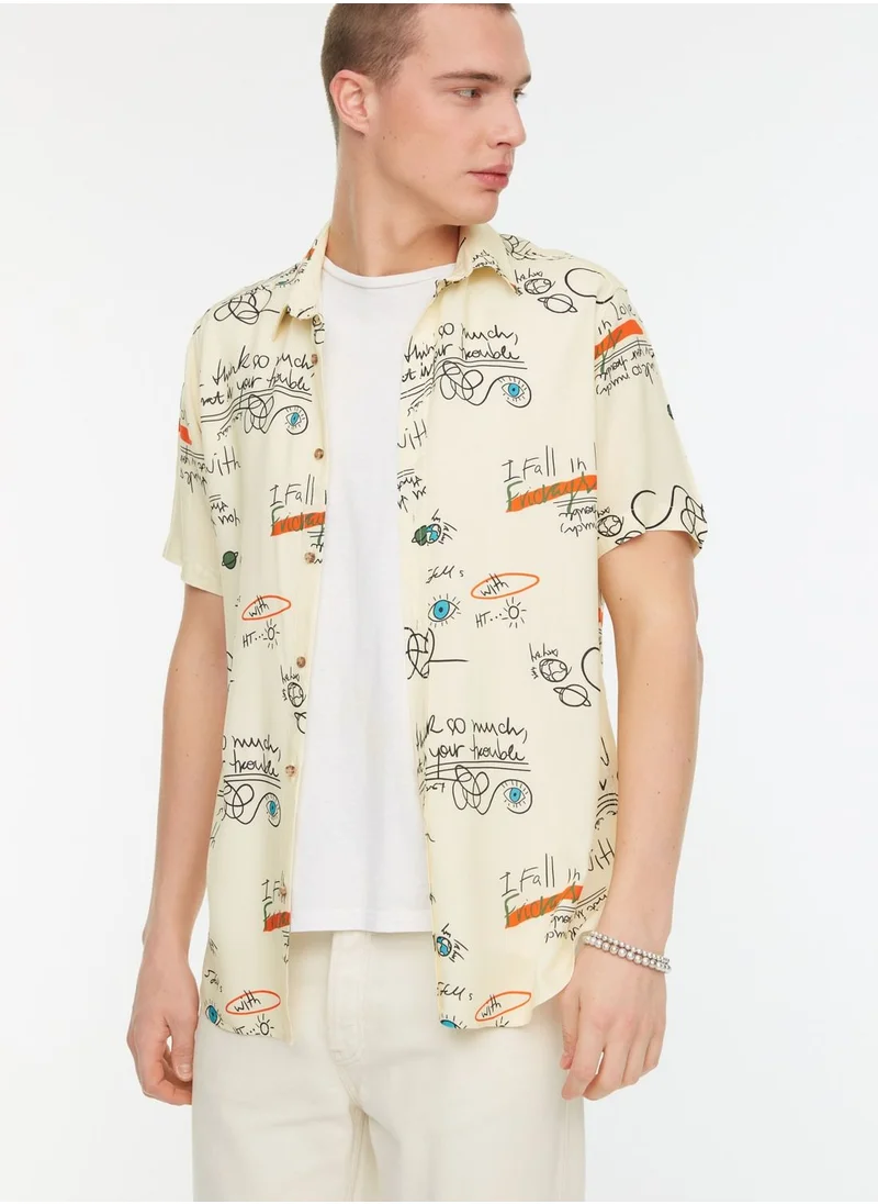 trendyol Printed Regular Fit Collar Shirt