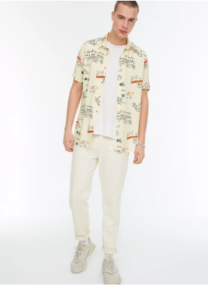 trendyol Printed Regular Fit Collar Shirt