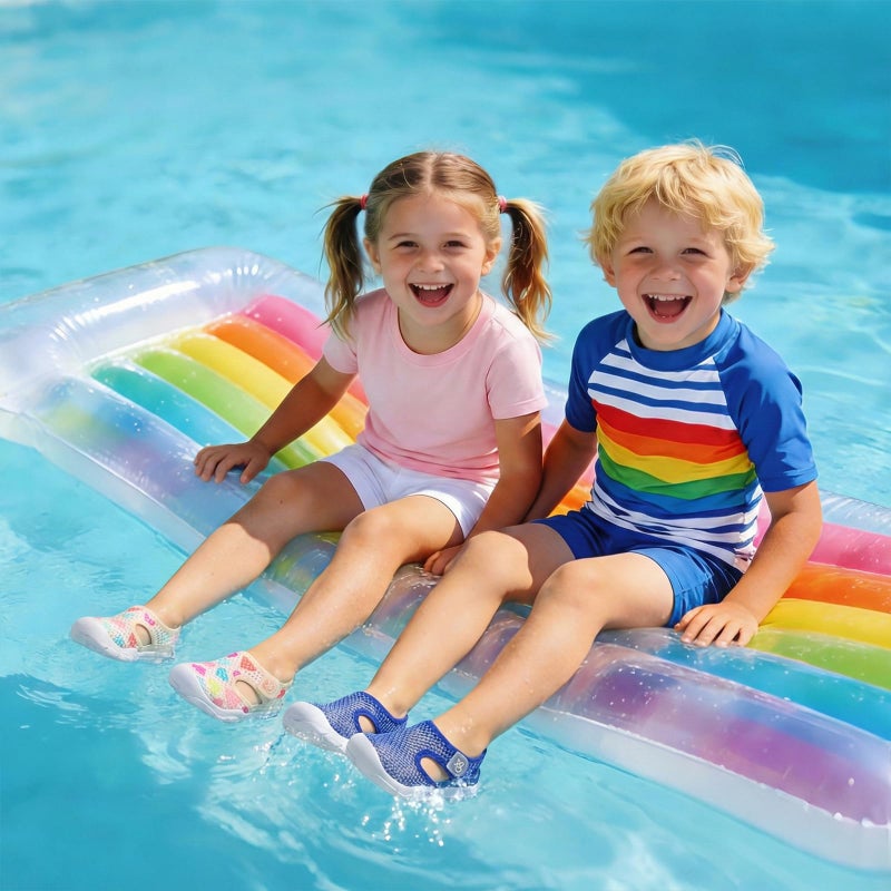 LeIsfIt Toddler Girls Boys Sandals Closed Toe Water Sandals Kids Lightweight Wide Water Shoes for Indoor Outdoor Color Love 7 Toddler - Image 2