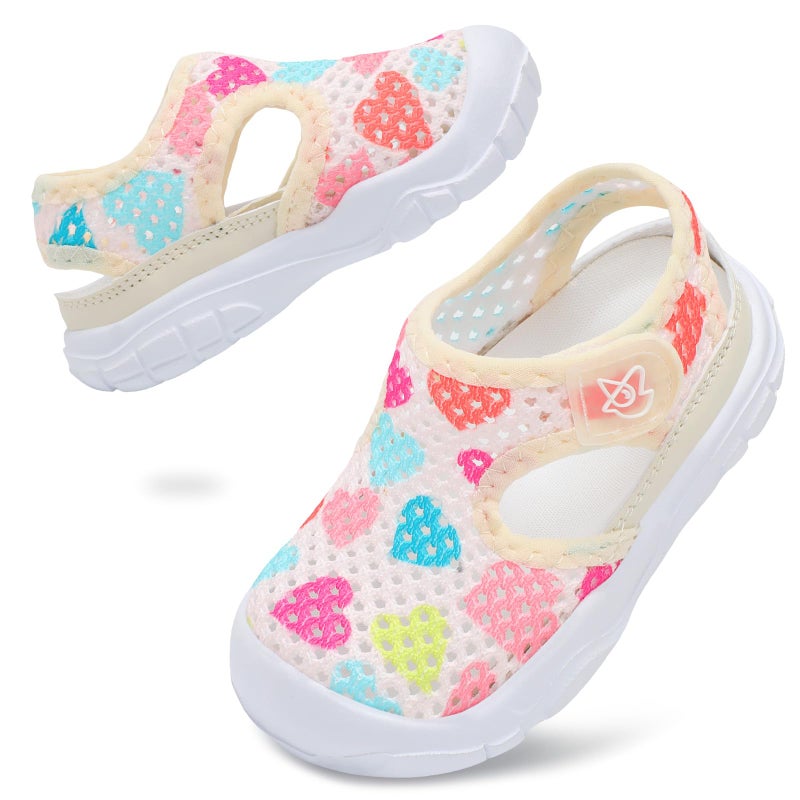 LeIsfIt Toddler Girls Boys Sandals Closed Toe Water Sandals Kids Lightweight Wide Water Shoes for Indoor Outdoor Color Love 7 Toddler - Image 1