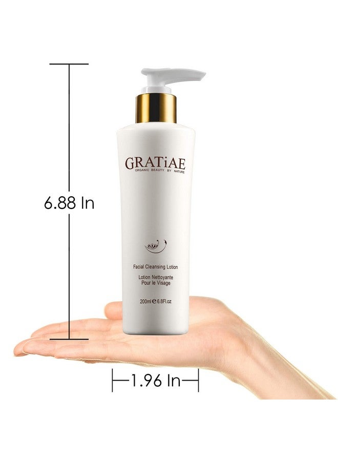 Gratiae Organic Facial Cleansing Lotion Face Cleanser Cleansing Milk Face Wash Ultrahydrating Gentle Face Cleanser & Makeup Remover Moisturizing Hydrating Gentle Nondrying Deep Clean 6.8Fl Oz - Image 4