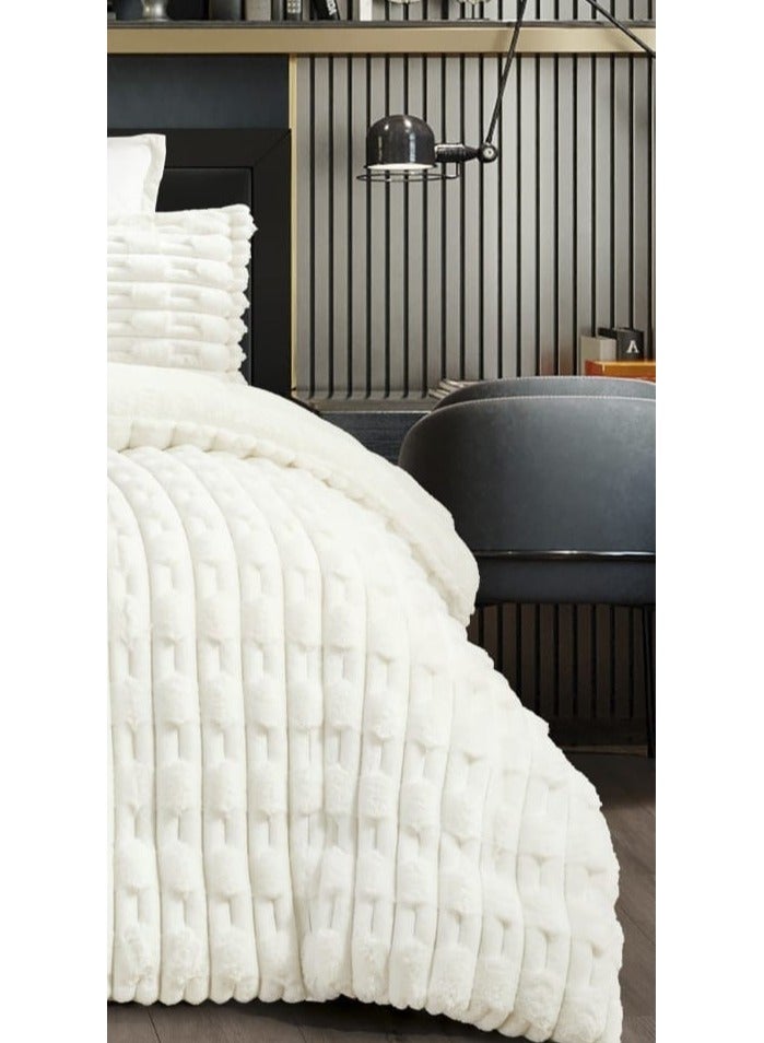Double bed sheet, two-sided system, velvet side and fur side, soft set, 6-piece system, medium filling, practical / King size 230×250cm - Image 4