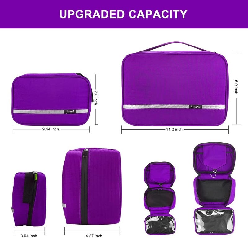 homchen Hanging Travel Toiletry Bag, Waterproof Folding Portable Cosmetic Bag, Wash Bag for Men and Women - Image 3