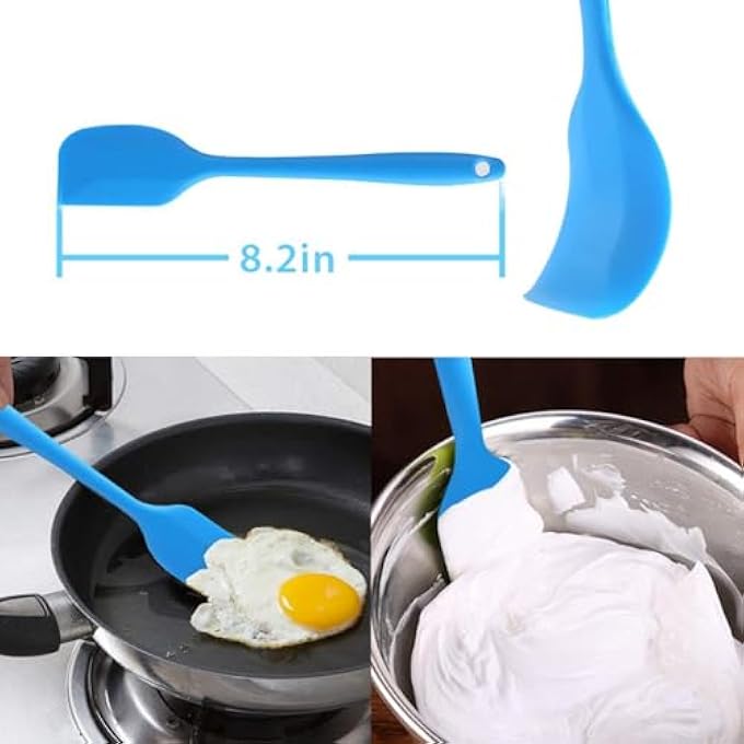 jaffiust The White Shop Silicone Egg Bites Molds And Steamer Rack Trivet With Heat Resistant Handles 7Pcs Set For 6Qt 8Qt Electric Pressure Cooker With 2 Spoons And Silicone Spatula Blue - Image 3