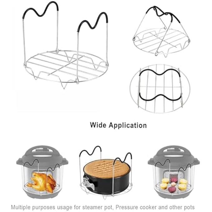 jaffiust The White Shop Silicone Egg Bites Molds And Steamer Rack Trivet With Heat Resistant Handles 7Pcs Set For 6Qt 8Qt Electric Pressure Cooker With 2 Spoons And Silicone Spatula Blue - Image 5
