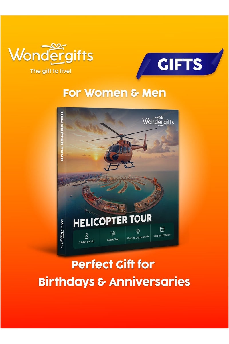 Wondergifts صندوق هدايا هليكوبتر: ارتقِ برؤيتك لمعالم دبي أو أبوظبي الشهيرة | هدية له | هدية للرجال والنساء - Image 1