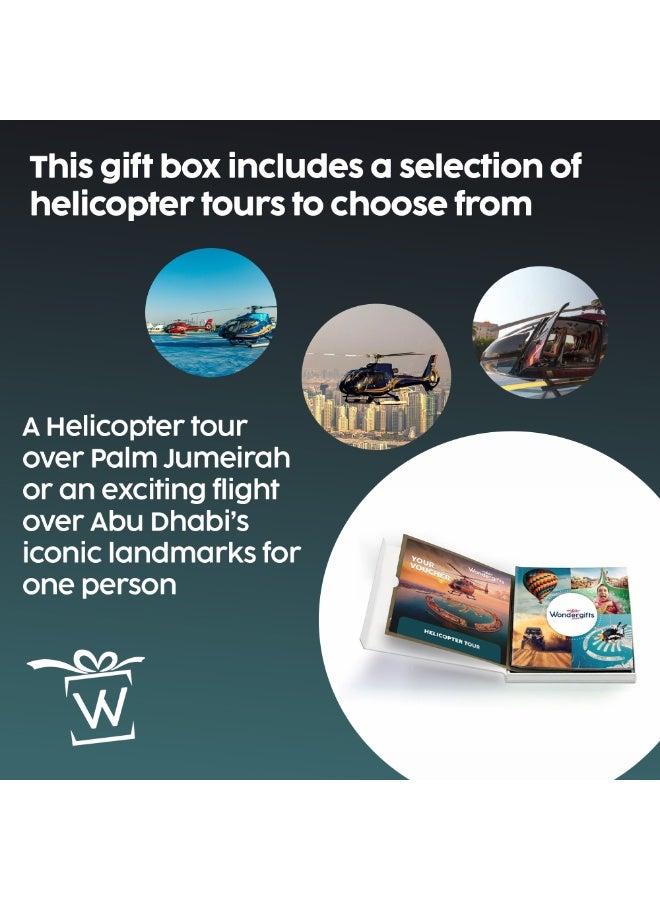 Wondergifts صندوق هدايا هليكوبتر: ارتقِ برؤيتك لمعالم دبي أو أبوظبي الشهيرة | هدية له | هدية للرجال والنساء - Image 2