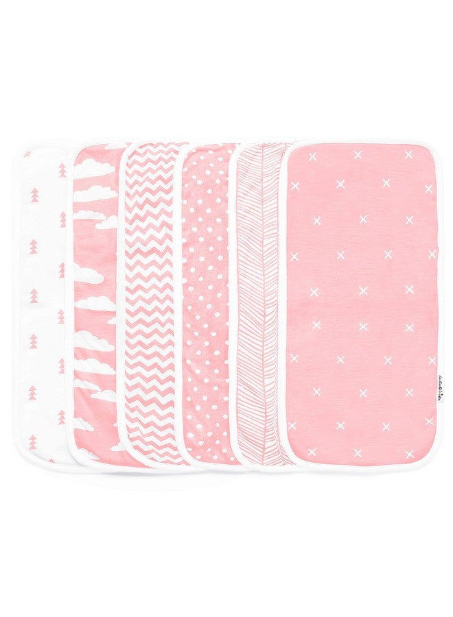 BaeBae Goods BaeBae Goods Burp Cloths for Baby Girl - Ultra Absorbent Burping Rags - Anti Shrink Unisex Burpy Clothes - Super Soft Jersey Cotton, Large 21"x10" - Thick for Newborn Cloth Diapers - 6 Pack - Image 2