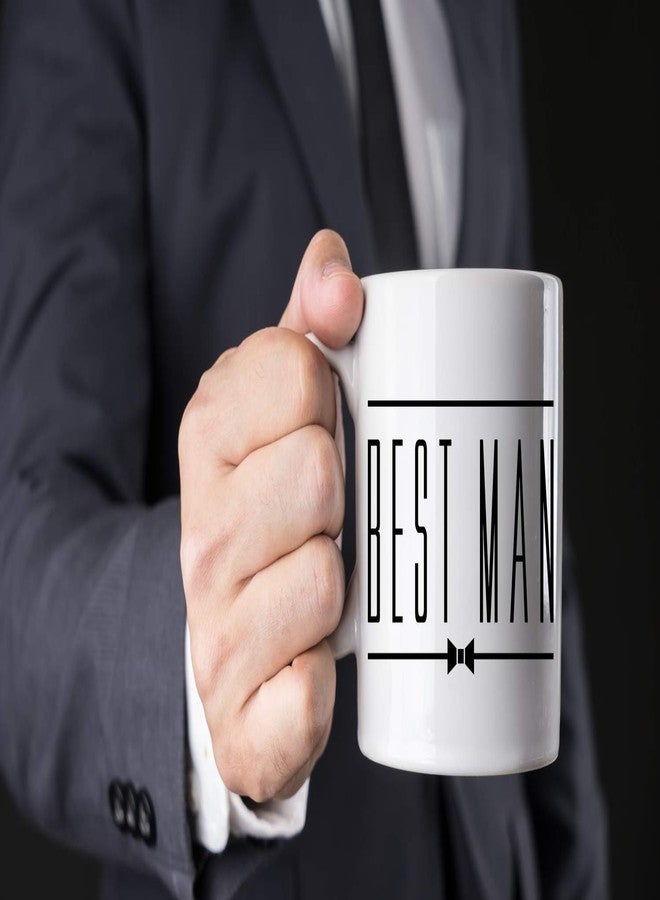 PRINT SUPREMACY Bst Man Bow Mug - 11oz Ceramic Gift for Dad, Uncle, Brother, BFF, Bachelor Party Favor, Wedding Proposal Cup - Image 4